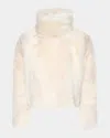 Yves Salomon Toscana Lambskin Short Jacket In Neutral
