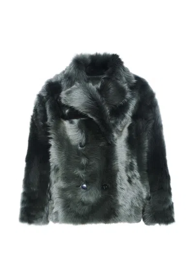 Yves Salomon Toscana Shearling Double-breasted Jacket In Multi