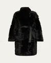 Yves Salomon Toscana Shearling Lamb Coat In Multi