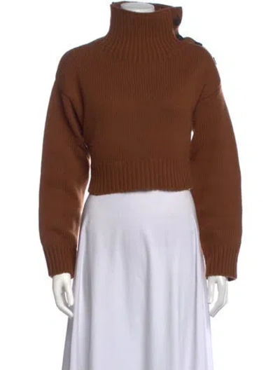 Pre-owned Yves Salomon Turtleneck Sweater In Brown