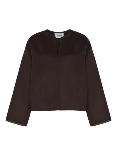 Yves Salomon V-neck Blouse In Brown