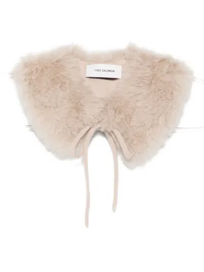 Yves Salomon V-neck Scarf In Neutral