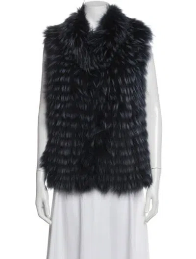 Pre-owned Yves Salomon Vest In Black/blue