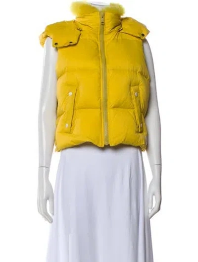 Pre-owned Yves Salomon Vest In Yellow
