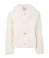 Yves Salomon Luxurious Faux Fur Collared Jacket In Multi