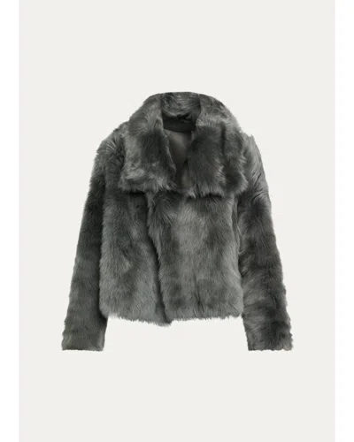 Yves Salomon Reversible Shearling And Leather Jacket In Black