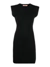 Yves Salomon Knitwear Stretch Crew Neck Dress In Negro
