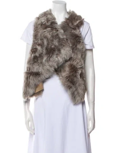 Pre-owned Yves Salomon Vintage Vest In Gray