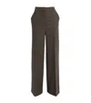 Yves Salomon Virgin Wool-cashmere Trousers In Brown