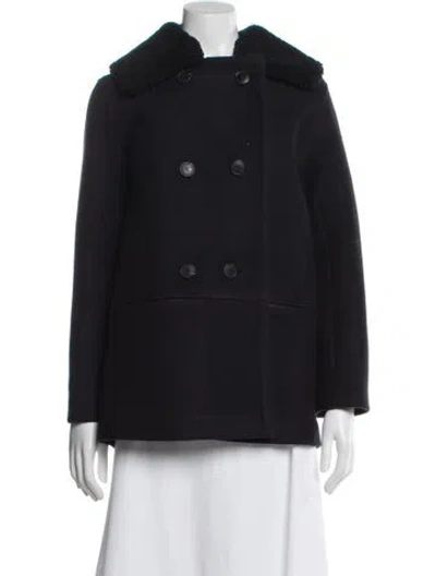 Pre-owned Yves Salomon Virgin Wool Jacket In Blue