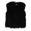 Yves Salomon Sleeveless Curly-fur Vest In Black