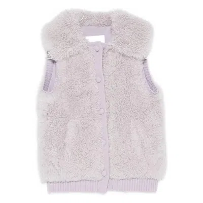 Yves Salomon Textured Gilet In Purple