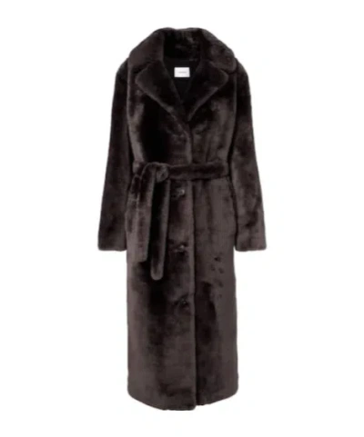 Yves Salomon Warm Minimal Coat In Brown