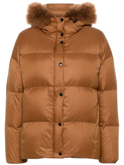 Yves Salomon Water-repellent Puffer Jacket In Brown