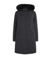 Yves Salomon Waterproof Fox-rabbit Fur Parka In Black