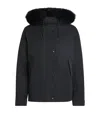 Yves Salomon Waterproof Fur-trim Parka Coat In Black
