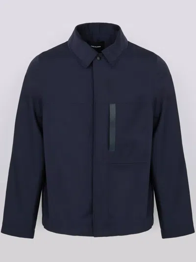 Yves Salomon Waterproof Shirt Jacket In Blue