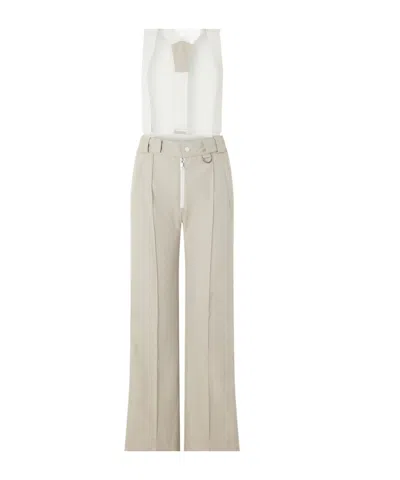 Yves Salomon Pleated Flared Shell Ski Pants In Neutral