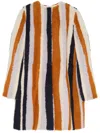Yves Salomon Wavy-intarsia Lacon Coat In 橘色