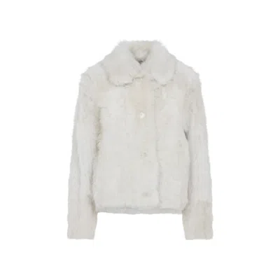 YVES SALOMON WHITE COLLARED JACKET