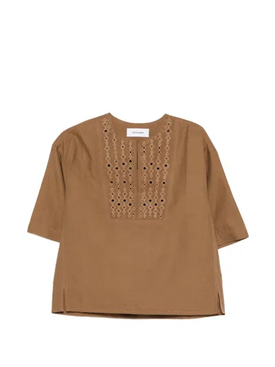 Yves Salomon Cut-out Short-sleeve Top In Multi