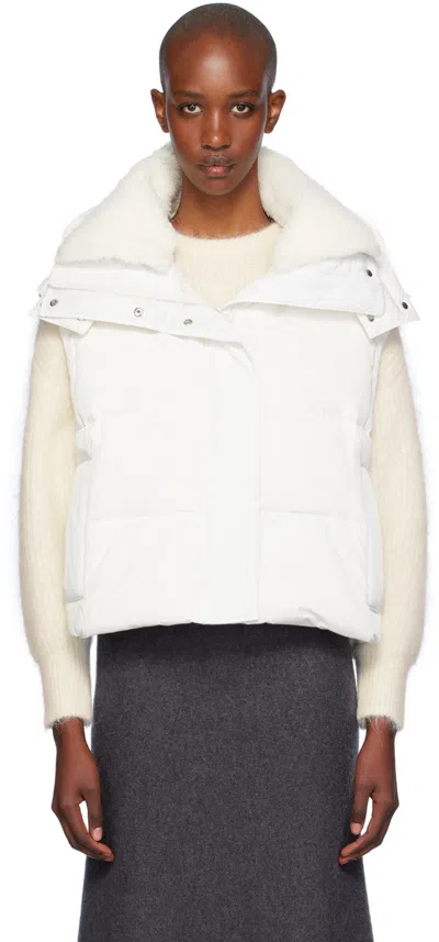 Yves Salomon White Ultralight Down Vest In A1057 Cime