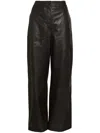 Yves Salomon Wide-leg Leather Trousers In Brown