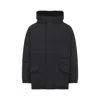 Yves Salomon Padded Black Down Jacket With High Collar And Concealed Zip In Black