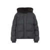 Yves Salomon Hooded Down Jacket Fur Trim In Gray