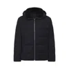 Yves Salomon Padded Quilted Down Jacket With Hood And Zipper Closure In Blue