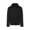 Yves Salomon Jacket In Double-sided Wool-cashmere Fabric With Mink Collar In Blue