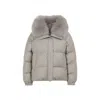 Yves Salomon Luxurious Puffer Jacket With Faux Fur Collar In Black