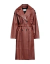 Yves Salomon Woman Coat Brown Size 10 Lambskin