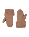 Yves Salomon Woman Gloves Camel Size Onesize Lambskin, Shearling In Beige