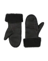 Yves Salomon Woman Gloves Charcoal Size Onesize Lambskin, Shearling In Grey