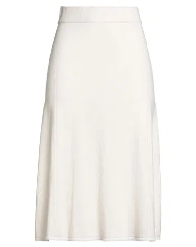 Yves Salomon Woman Midi Skirt Ivory Size S Wool, Cashmere In White