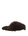 Yves Salomon Wool Slippers In Brown