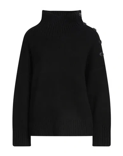 Yves Salomon Button Turtleneck Sweater In Black