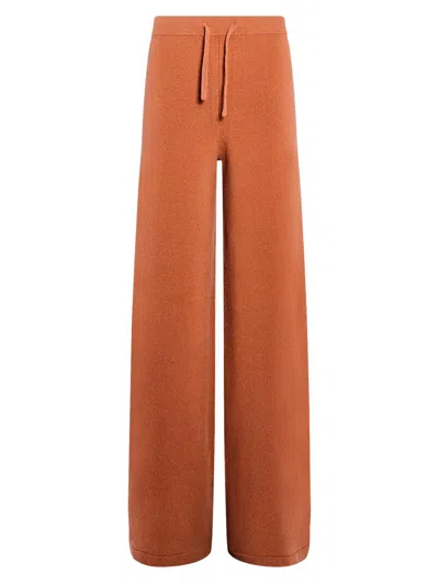 Yves Salomon Women's Drawstring Wool-blend Pants In Brown