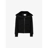 Yves Salomon Cropped Cashmere Jacket With Fox Fur Collar In Noir