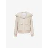 Yves Salomon Fur-collar Bomber Jacket In Sand