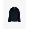 Yves Salomon Wool And Cashmere Double-breasted Coat In Navy