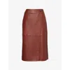 Yves Salomon Lamb Leather Wrap Skirt In Merlot