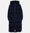 Yves Salomon Wool And Cashmere Down Coat In Blue