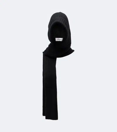 Yves Salomon Wool And Cashmere Hood In Black