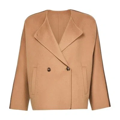 Yves Salomon Wool And Cashmere Reversible Jacket In Brown
