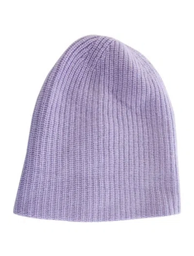 Pre-owned Yves Salomon Wool Beanie In Purple