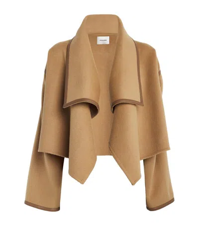Yves Salomon Wool-blend Cropped Jacket In Beige