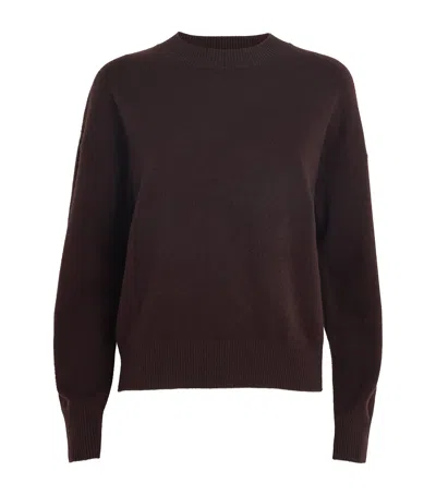 Yves Salomon Wool-blend Sweater In Brown