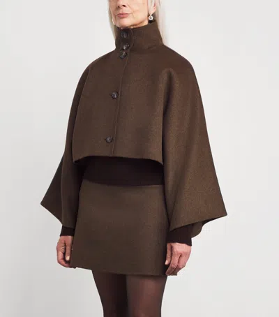 Yves Salomon Wool-cashmere Cape In Green